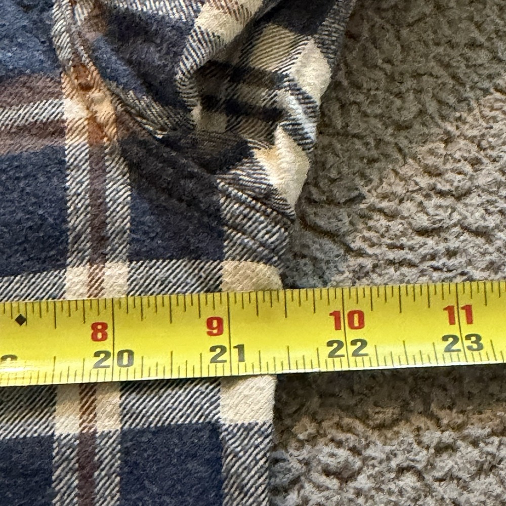 Patagonia Shirt Blue Plaid Fjord Flannel Organic Cotton Hiking Outdoors Medium - Picture 7 of 10